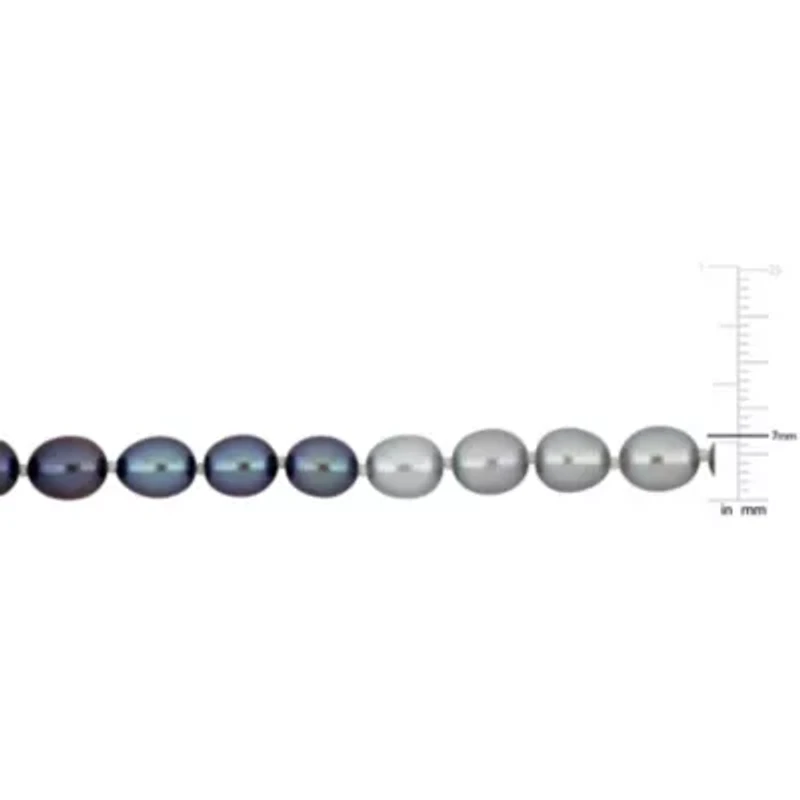 6-7mm Multi-Color Freshwater Cultured Pearl Necklace with Sterling Silver Fisheye Clasp