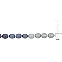 6-7mm Multi-Color Freshwater Cultured Pearl Necklace with Sterling Silver Fisheye Clasp