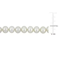 8-9mm Freshwater Cultured Pearl Necklace with 14K Yellow Gold Fisheye Clasp