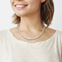 8-9mm Freshwater Cultured Pearl Necklace with 14K Yellow Gold Fisheye Clasp