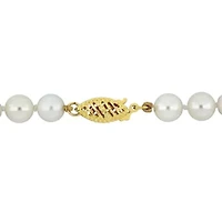 6-6.5mm Japanese Akoya Cultured Pearl Necklace with 14K Yellow Gold Fisheye Clasp