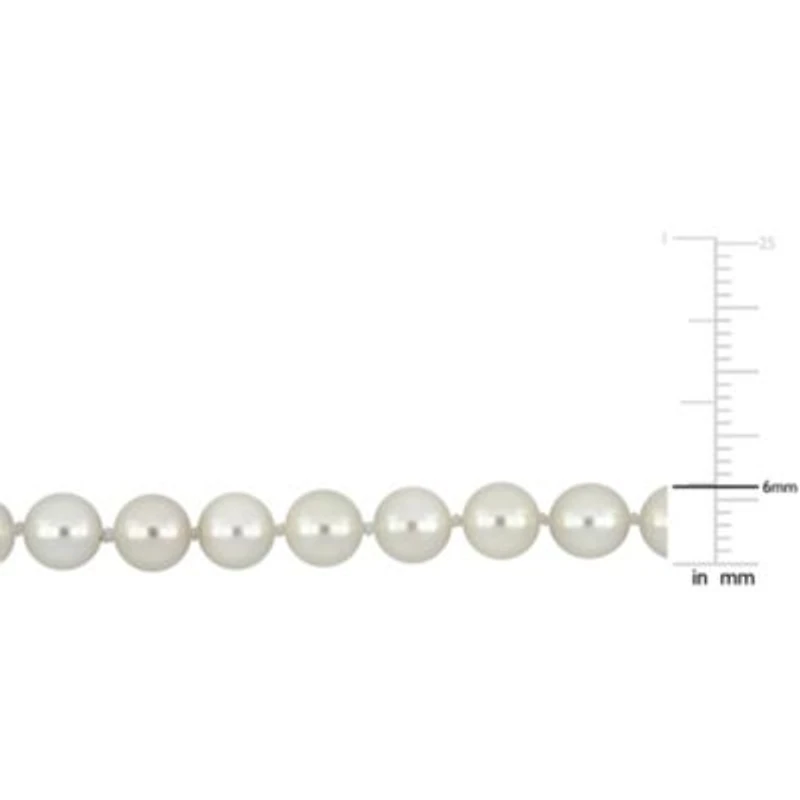 6-6.5mm Japanese Akoya Cultured Pearl Necklace with 14K Yellow Gold Fisheye Clasp