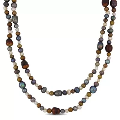 4-8mm Multi-Color Freshwater Cultured Pearl Endless Necklace