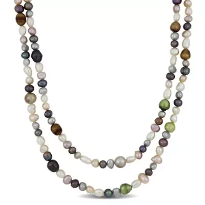 5.5-8.5mm Multi-Color Freshwater Cultured Pearl Endless Necklace