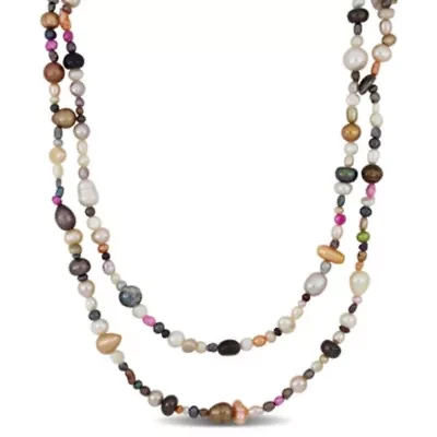 3-9.5mm Multi-Color Freshwater Cultured Pearl Endless Necklace