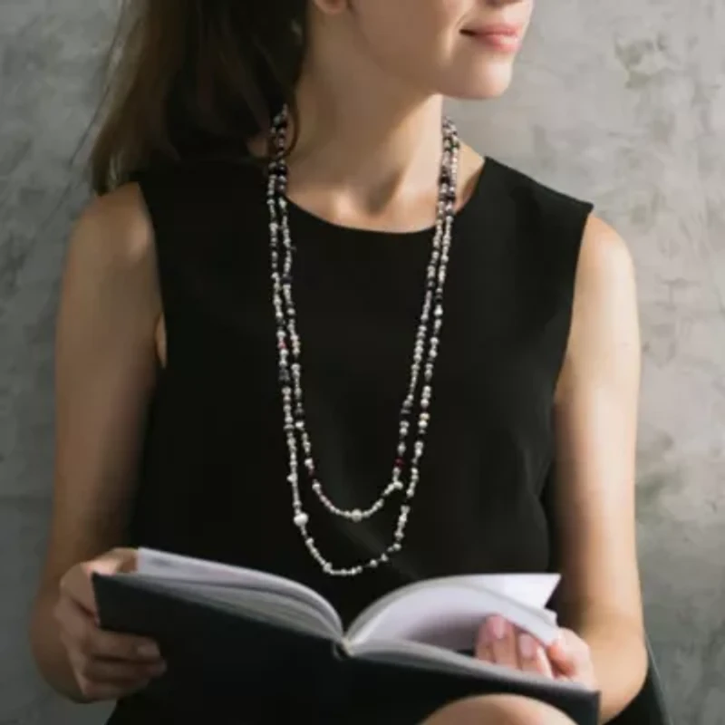 3-9mm Multi-Color  Freshwater Cultured Pearl Endless Necklace