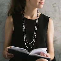 3-9mm Multi-Color  Freshwater Cultured Pearl Endless Necklace