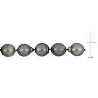 12-15.5mm Black Tahitian Cultured Pearl Necklace with 14K White Gold Ball Clasp with Diamond Accent