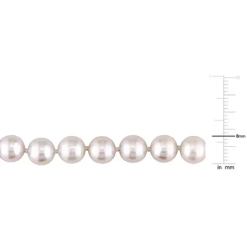 8-8.5mm Japanese Akoya Cultured Pearl Necklace with 14K Yellow Gold Fisheye Clasp