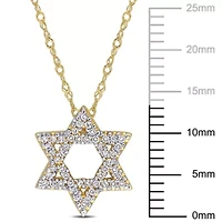 1/6 ct. t.w. Diamond Star of David Pendant with Chain in 14K Yellow Gold
