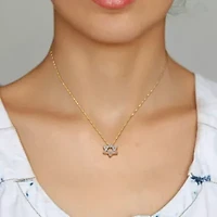 1/6 ct. t.w. Diamond Star of David Pendant with Chain in 14K Yellow Gold
