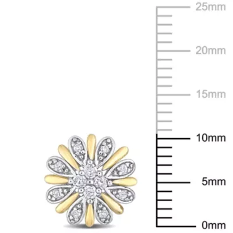 1/4 ct. t.w. Diamond Flower Post Earrings in 10K Two-Tone Gold