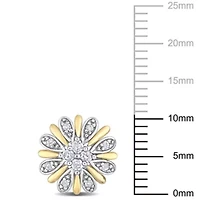 1/4 ct. t.w. Diamond Flower Post Earrings in 10K Two-Tone Gold