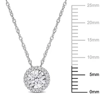 1/4 ct. t.w. Diamond Halo Pendant with Chain in 10K White Gold
