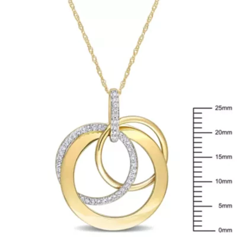 1/4 ct. t.w. Diamond Circle Pendant with Chain in 14K Yellow Gold