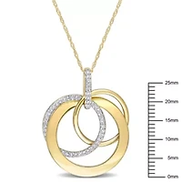 1/4 ct. t.w. Diamond Circle Pendant with Chain in 14K Yellow Gold