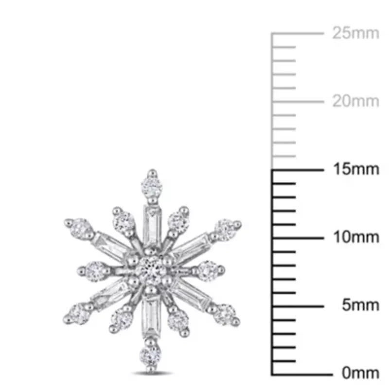 1 ct. t.w. Diamond Floral Stud Earrings in 14K White Gold