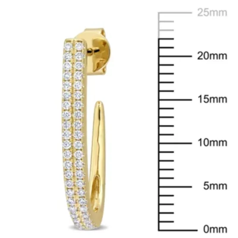 1/2 ct. t.w. Diamond Post Earrings 14K Yellow Gold