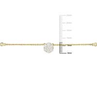 1/2 ct. t.w. Diamond Floral Cluster Necklace in 14K Yellow Gold