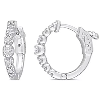 1/4 ct. t.w. Diamond Hoop Earrings in 14K White Gold
