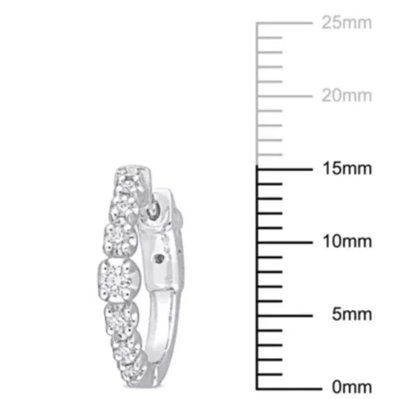 1/4 ct. t.w. Diamond Hoop Earrings in 14K White Gold
