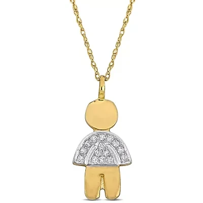 1/10 ct. t.w. Diamond Boy Charm Necklace in 14K Yellow Gold