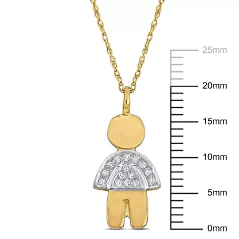 1/10 ct. t.w. Diamond Boy Charm Necklace in 14K Yellow Gold