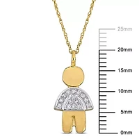 1/10 ct. t.w. Diamond Boy Charm Necklace in 14K Yellow Gold