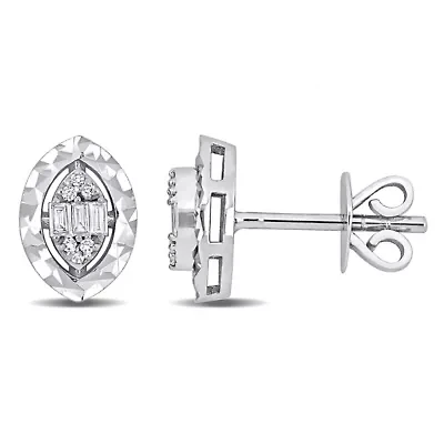 1/10 ct. t.w. Diamond Post Earrings in 14K White Gold