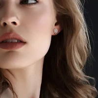 1/10 ct. t.w. Diamond Post Earrings in 14K White Gold