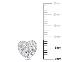 1/10 ct. t.w. Diamond Heart Post Earrings in 14K White Gold