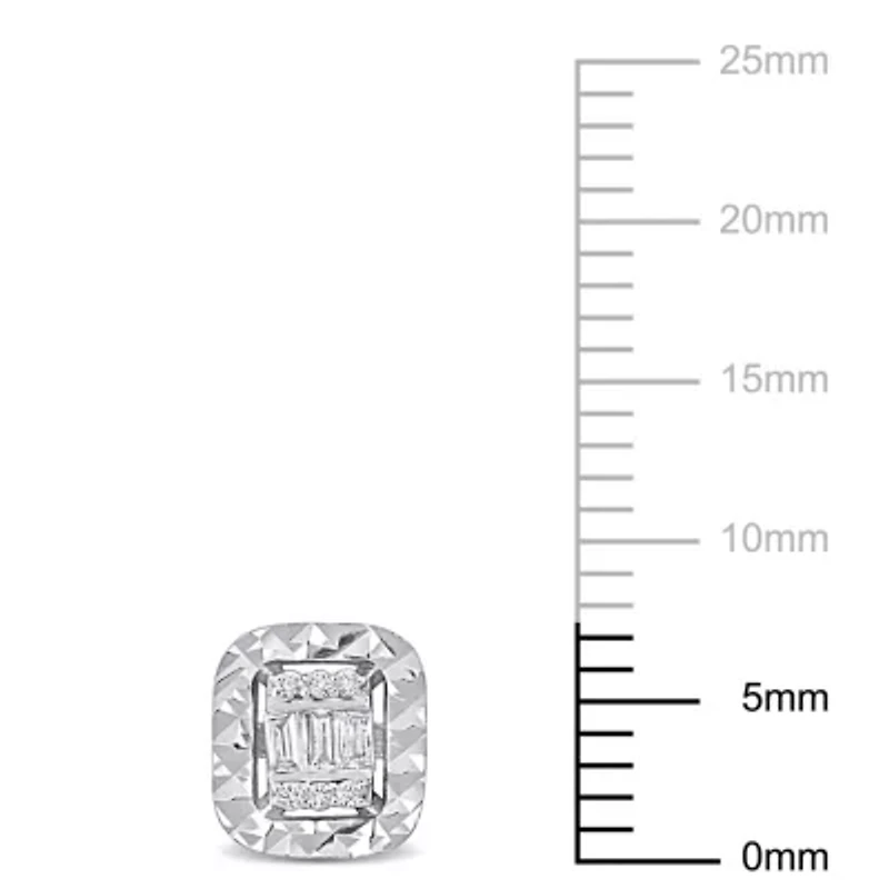 1/10 ct. t.w. Diamond Square Post Earrings in 14K White Gold