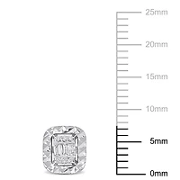 1/10 ct. t.w. Diamond Square Post Earrings in 14K White Gold