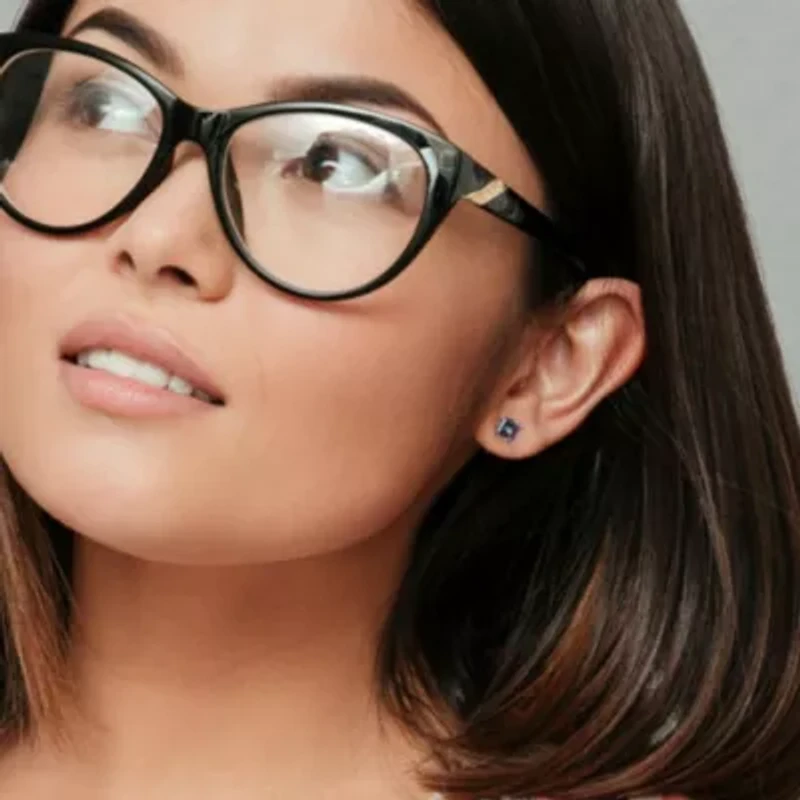 Exotic Green Topaz Stud Earrings in 10K White Gold