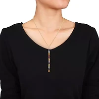 Multi-Gemstones Pendant with Chain in 10K Yellow Gold