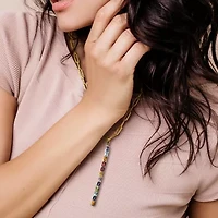 Multi-Gemstones Pendant with Chain in 10K Yellow Gold