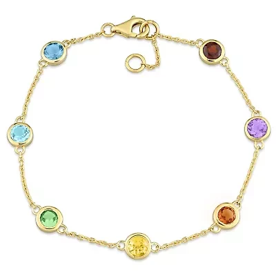 Multi-Gemstones by the Yard Bracelet in 14K Yellow Gold