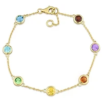 Multi-Gemstones by the Yard Bracelet in 14K Yellow Gold