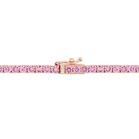 Pink Sapphire Tennis Necklace in 14K Rose Gold
