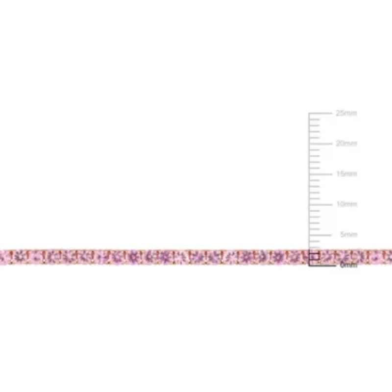 Pink Sapphire Tennis Necklace in 14K Rose Gold