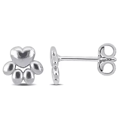 Paw Stud Earrings in Sterling Silver