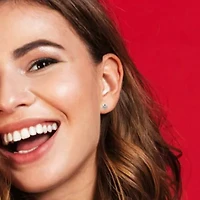 Paw Stud Earrings in Sterling Silver