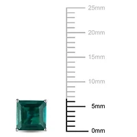 Lab Created Created Emerald Stud Earrings in 10K White Gold