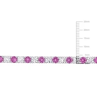 Lab Created Created Pink and White Sapphire Bracelet in Sterling Silver