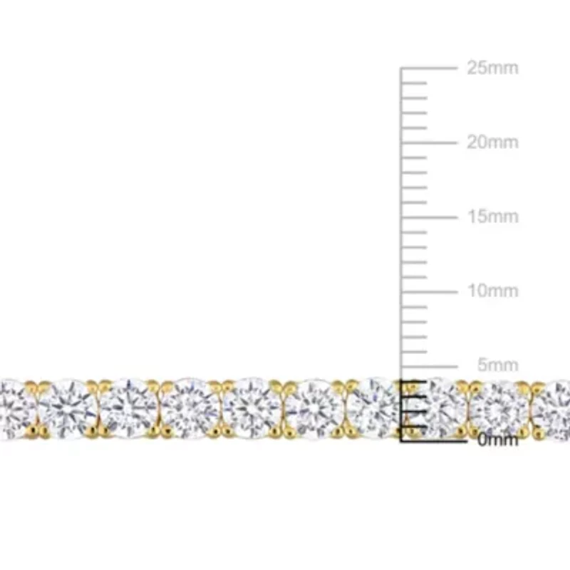 Lab Created Created White Sapphire Semi Tennis Bracelet in Yellow Plated Sterling Silver