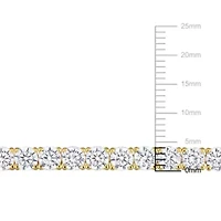 Lab Created Created White Sapphire Semi Tennis Bracelet in Yellow Plated Sterling Silver