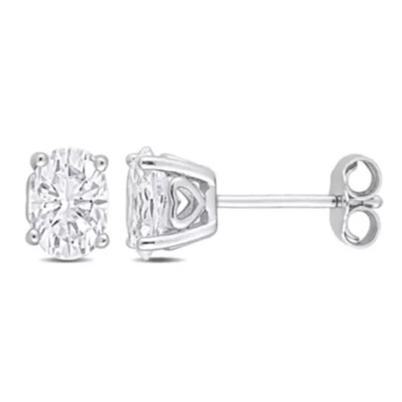 Lab Created Created White Sapphire Stud Earrings in Sterling Silver