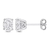 Lab Created Created White Sapphire Stud Earrings in Sterling Silver