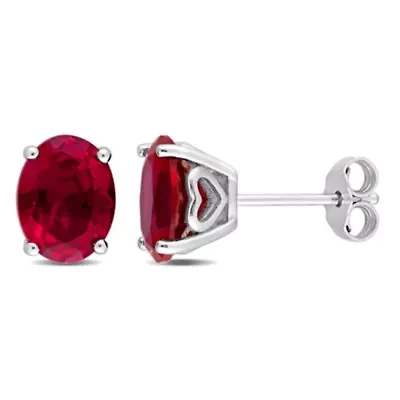 Lab Created Created Ruby Stud Earrings in Sterling Silver