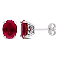 Lab Created Created Ruby Stud Earrings in Sterling Silver
